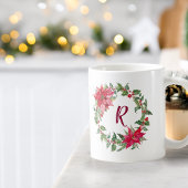 Monogram Kerstmis Wreath Koffiemok