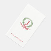 Monogram Kerstmis Wreath Servet (Hoek)