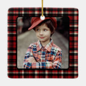 Monogram Kerstnotenkraker Fotoboom Keramisch Ornament (Achterkant)