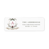  monogram kerstretouradreslabel etiket (Voorkant)