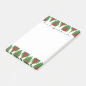 Monogram kerstrood Ikat Diamond Patroon Post-it® Notes (Schuin)
