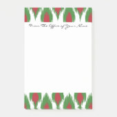 Monogram kerstrood Ikat Diamond Patroon Post-it® Notes (Voorkant)