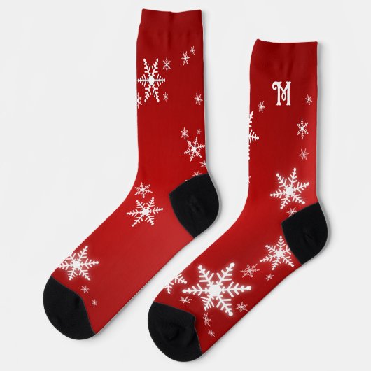 Monogram Kerstsneeuwvlokken Maatwerk Sokken (Links)