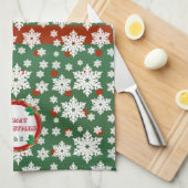 Monogram kerstsnowflake-design theedoek (Quarter Fold)