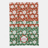 Monogram kerstsnowflake-design theedoek (Verticaal)