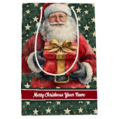 Monogram Kersttas: Waterverf Sinterklaas Medium Cadeauzakje (Voorkant)