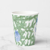 Monogram Kerstversiering Verlovingsfeestje Papieren Bekers (Rechts)