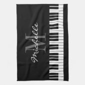 Monogram keukenhanddoeken voor zwarte en witte pia (Verticaal)