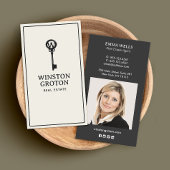 Monogram Key Real Estate Agent Foto Visitekaartje