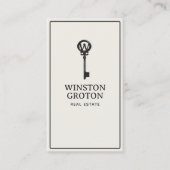 Monogram Key Real Estate Agent Foto Visitekaartje (Voorkant)