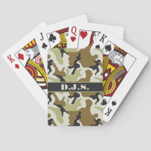 Monogram Khaki, zwart, Tan Camo-speelkaarten Pokerkaarten