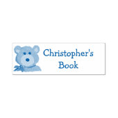 Monogram Kids Bear Bookplate Rubber Stamp Zelfinktende Stempel (Design)