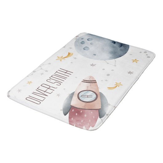 Monogram Kind voor kokend buitenruimtestartplanken Badmat (Gekanteld)