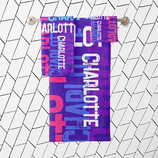 Monogram Kinder herstellend naampatroon Bad Handdoek