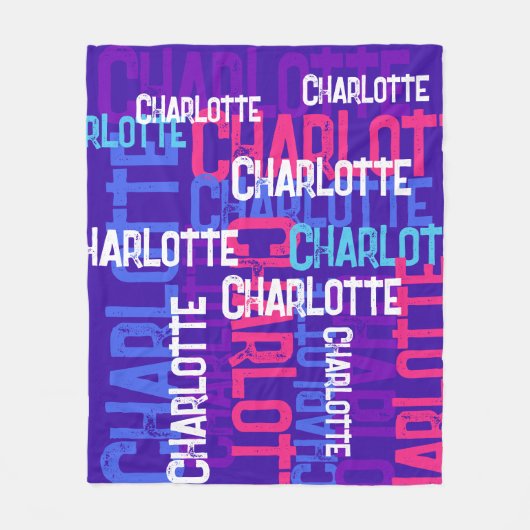Monogram Kinder herstellend naampatroon Fleece Deken (Voorkant)