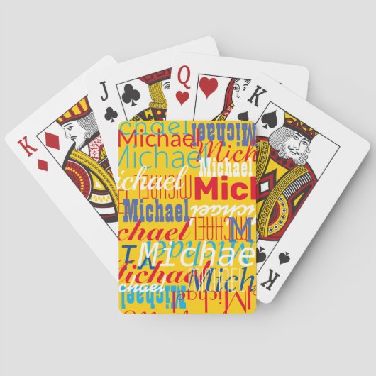 Monogram Kinder herstellend naampatroon Pokerkaarten (Achterkant)