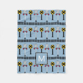 Monogram | Kinder treinsignalen Fleece Deken (Voorkant)