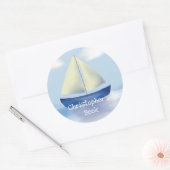 Monogram Kinder zeilboot Dit boek behoort tot Ronde Sticker (Envelop)