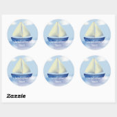 Monogram Kinder zeilboot Dit boek behoort tot Ronde Sticker (Vel)