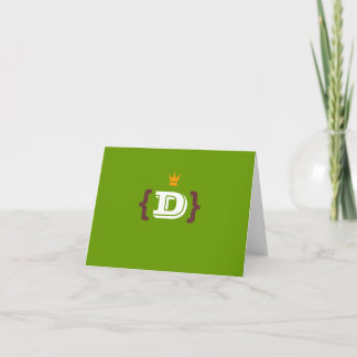Monogram King "D" Notecard Notitiekaartje