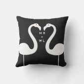 Monogram Kissend Flamingos Black OutdoorPillow Buitenkussen (Achterkant)