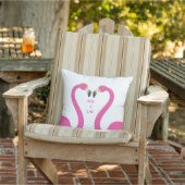 Monogram Kissend Flamingos White Outdoor Pillow Buitenkussen (Stoel)