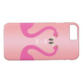 Monogram Kissing Flamingos iPhone 7 Roos Gold Case-Mate iPhone Case (Achterkant (Horizontaal))