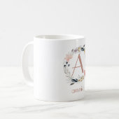 Monogram Klantspecifieke Floral Coffee-Mok Koffiemok (Voorkant links)
