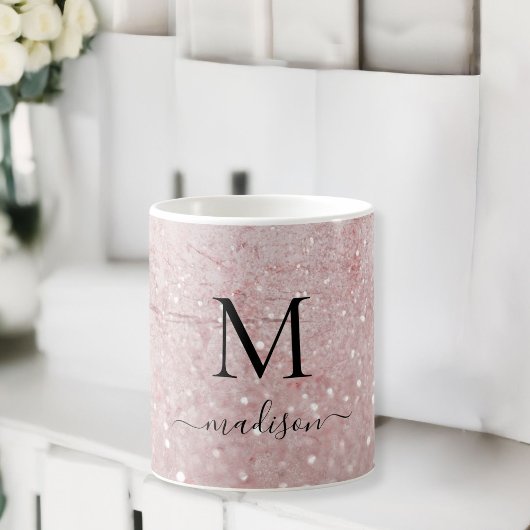 Monogram klantspecifieke Glitter Coffee-Mok Koffiemok
