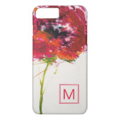Monogram | Klaproos op Witte Case-Mate iPhone Case (Achterkant)