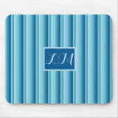 Monogram klas- en professionele blauwe strepes muismat (Voorkant)