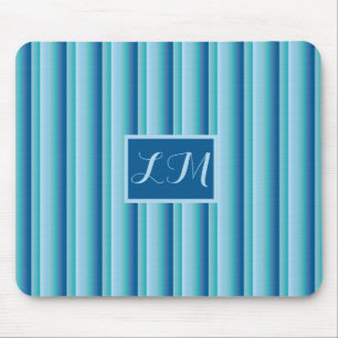 Monogram klas- en professionele blauwe strepes muismat