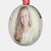 Monogram Klasse Jaar Aangepast Foto Afstuderen Metalen Ornament (Links)