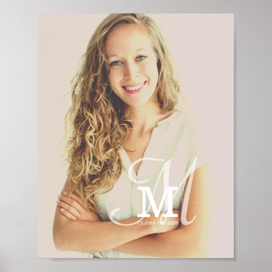 Monogram Klasse Jaar Aangepast Foto Afstuderen Poster (Voorkant)
