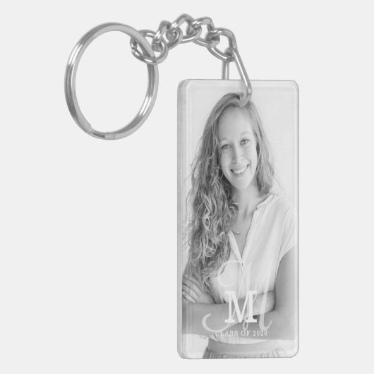 Monogram Klasse Jaar Aangepast Foto Afstuderen Sleutelhanger (Voorkant Links)