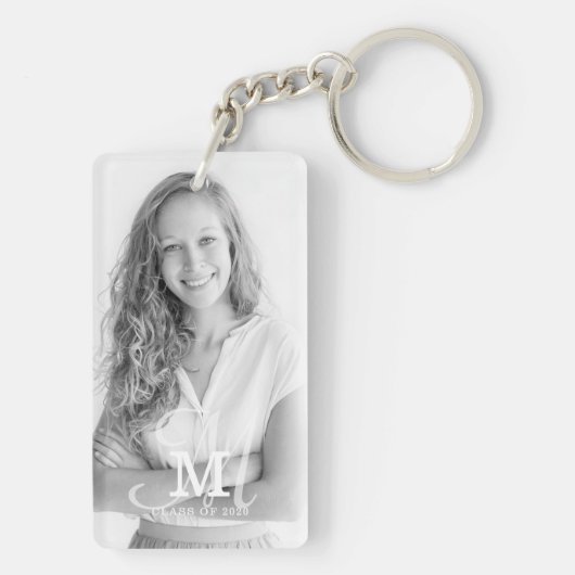 Monogram Klasse Jaar Aangepast Foto Afstuderen Sleutelhanger (achterkant)