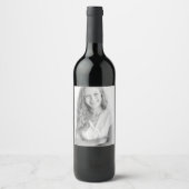 Monogram Klasse Jaar Aangepast Foto Afstuderen Wijn Etiket (Voorkant)