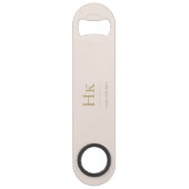 Monogram Klassiek Eenvoudig Modern Blush Gold Speed Flessenopener (Achterkant)