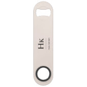 Monogram Klassiek Eenvoudig Modern Blush Pink Speed Flessenopener (Voorkant)