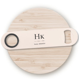 Monogram Klassiek Eenvoudig Modern Blush Pink Speed Flessenopener