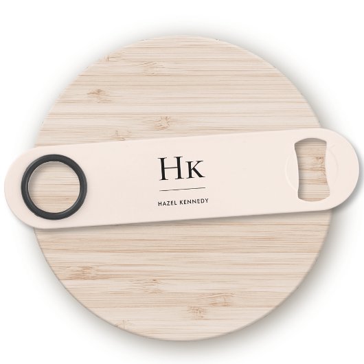 Monogram Klassiek Eenvoudig Modern Blush Pink Speed Flessenopener