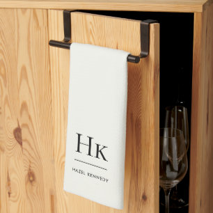 Monogram Klassiek Elegant Eenvoudig Minimalistisch Theedoek