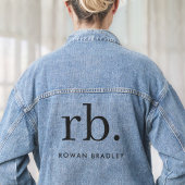Monogram Klassiek Elegant Minimaal Zwart Denim Jacket