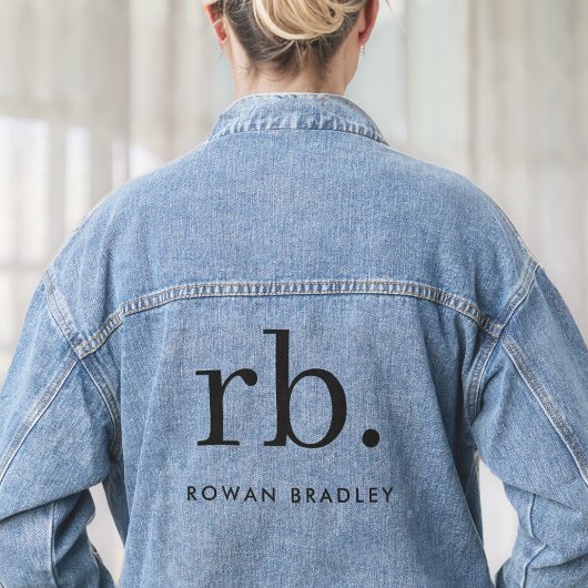 Monogram Klassiek Elegant Minimaal Zwart Denim Jacket