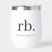 Monogram Klassiek Elegant Minimaal Zwart en Wit (Links)