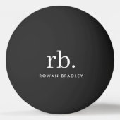 Monogram Klassiek Elegant Minimaal Zwart Pingpongbal (Achterkant)