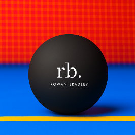 Monogram Klassiek Elegant Minimaal Zwart Pingpongbal