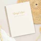 Monogram Klassiek Elegant Minimal Ivory Gold Scrip Notitieboek
