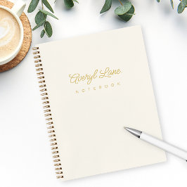 Monogram Klassiek Elegant Minimal Ivory Gold Scrip Notitieboek