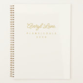 Monogram Klassiek Elegant Minimal Ivory Gold Scrip Planner (Voorkant)
